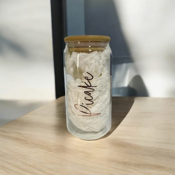 PERSONALISED GLASS CAN WITH NAME
